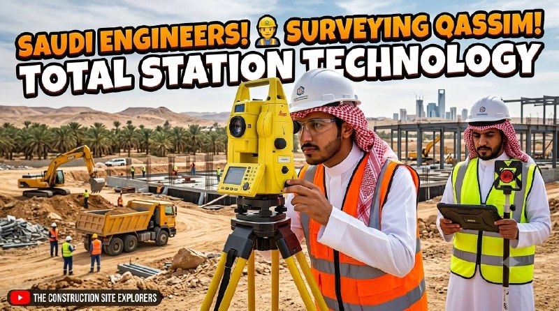 خدمات مساحية معتمدة مقدمة من فريق هندسي محترف في موقع بناء بمنطقة القصيم